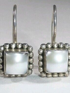 Silpada 925 Sterling Silver Pearl Button Earrings W1394